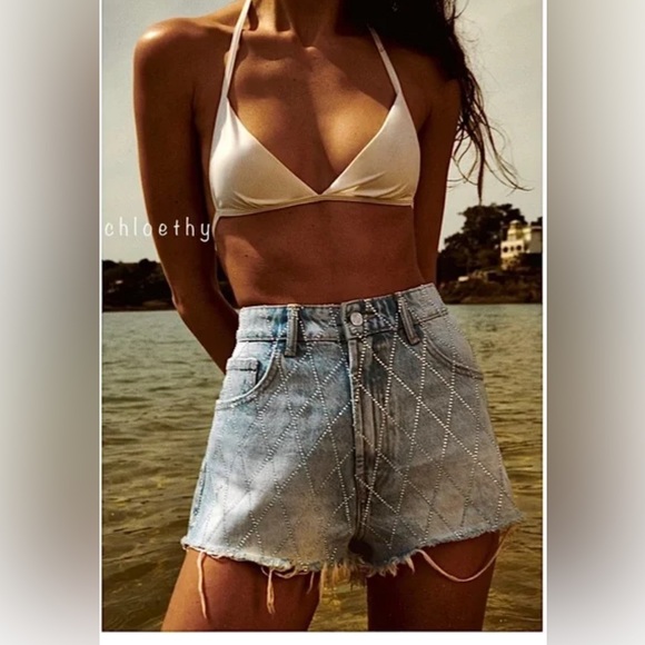 Zara rhinestone shorts NWOT - Picture 5 of 6